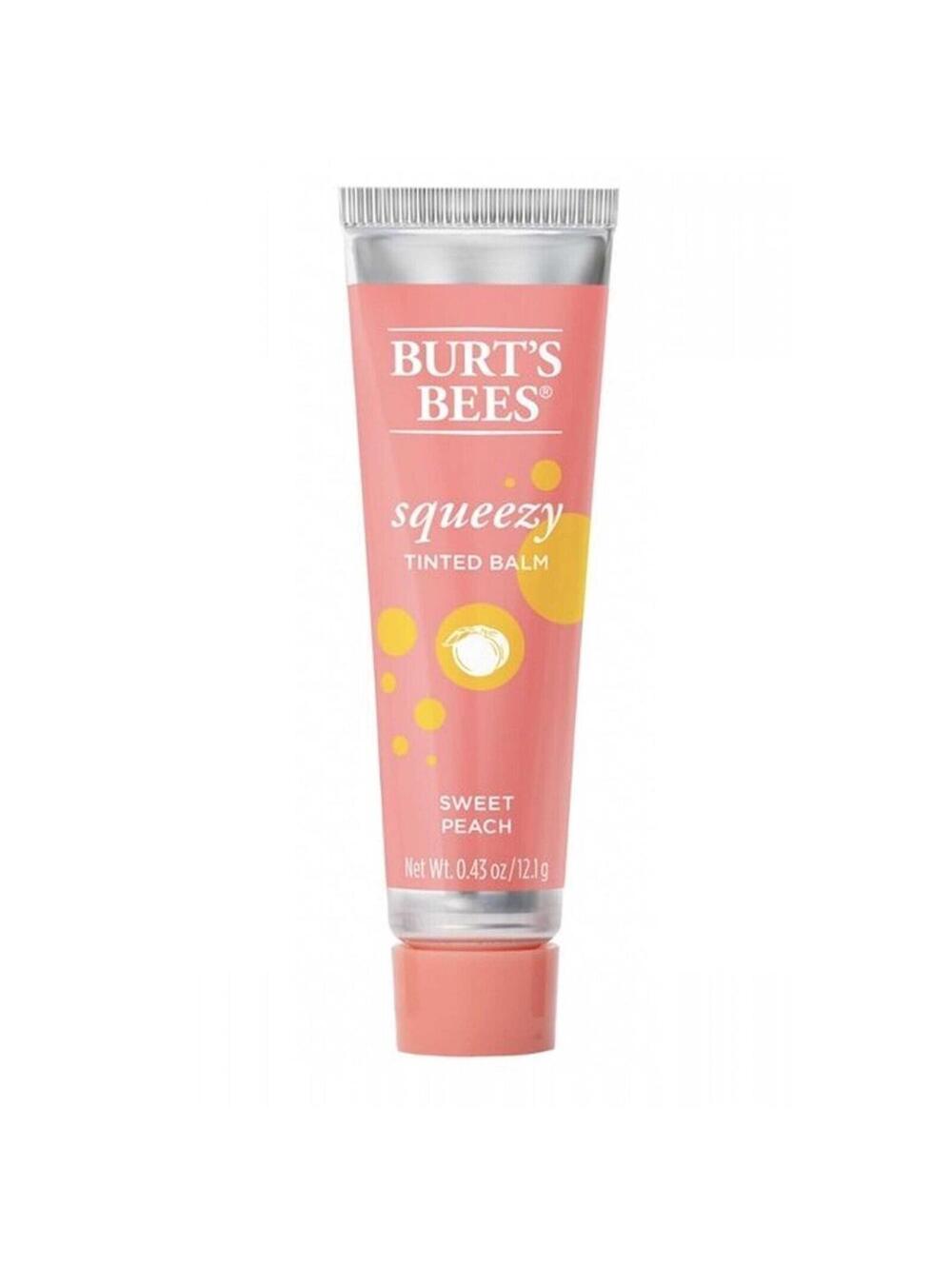 Burt's Bees Natural Squeezy Tinted Lip Balm, Sweet Peach 12g Ounce Squeeze Tube
